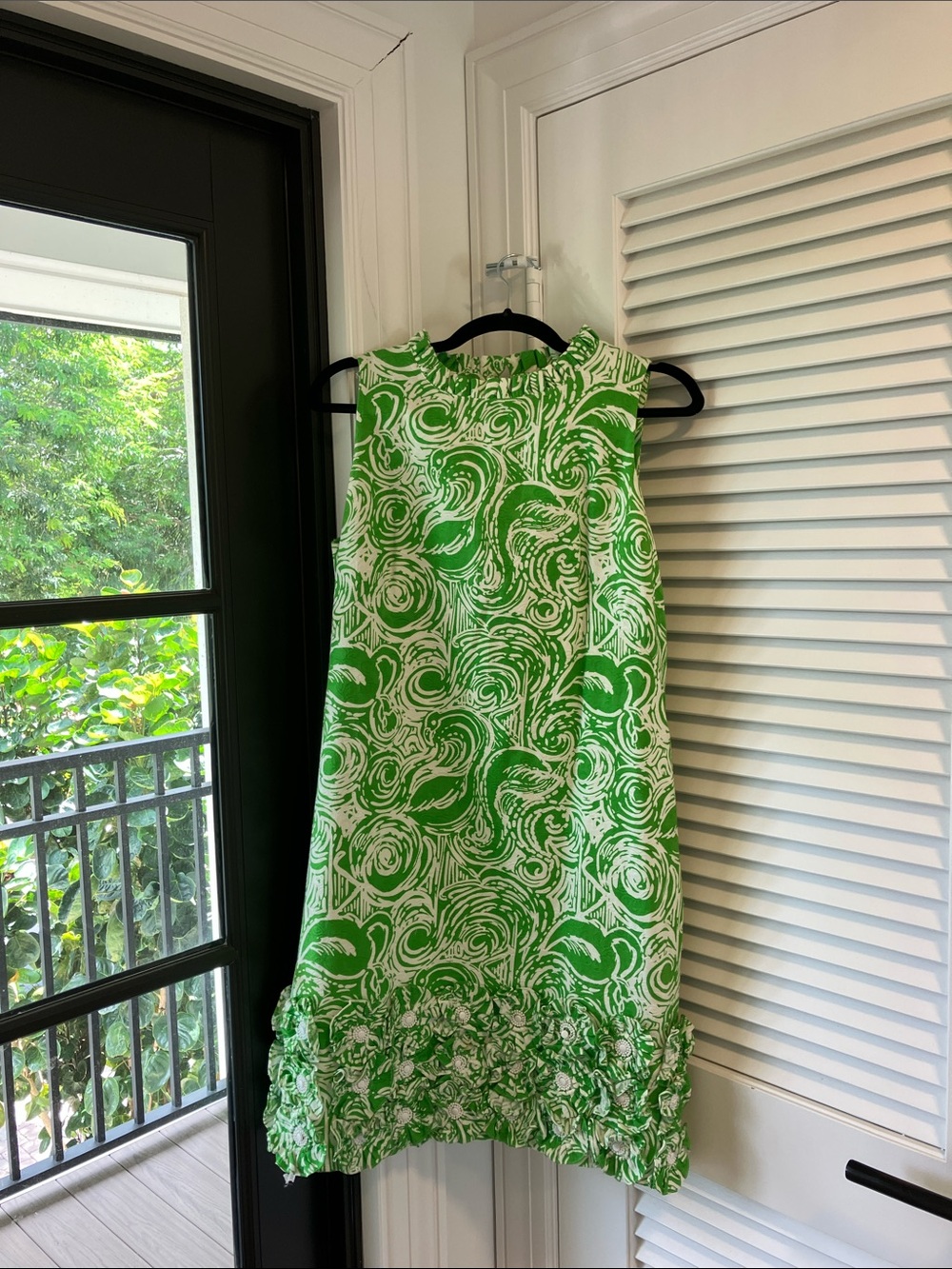 Lilly Pulitzer Green Swirl A-Line Dress .
